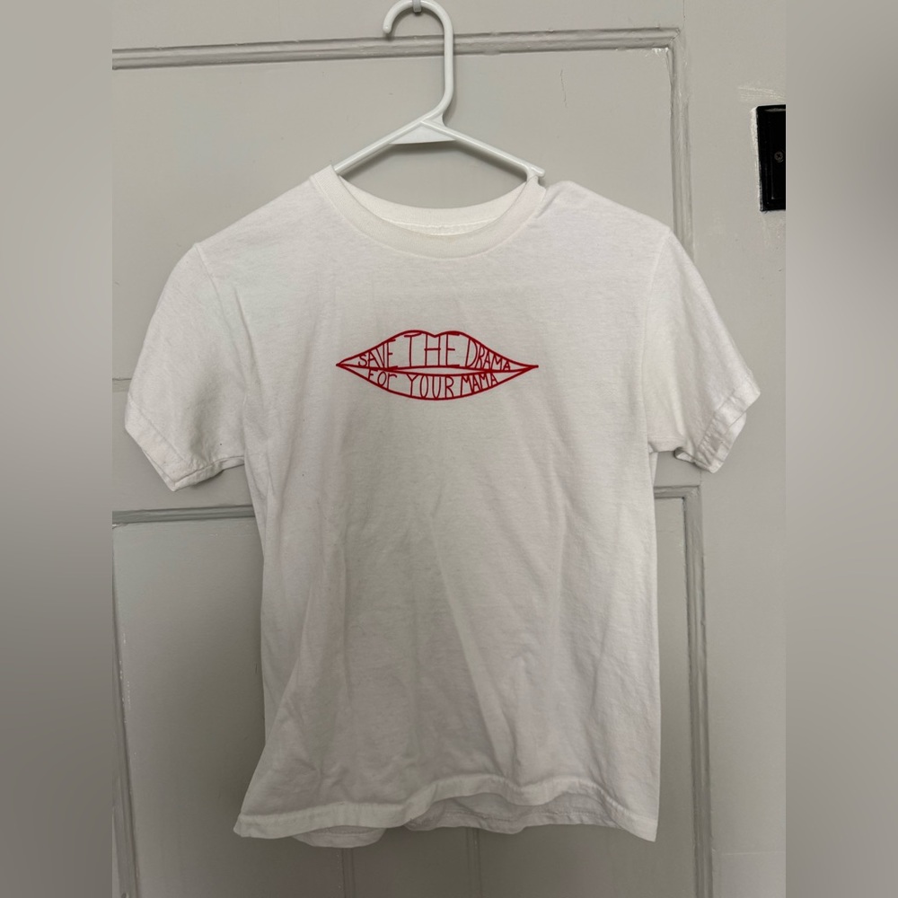 White Graphic Tee – “Save The Drama For Your Mama”